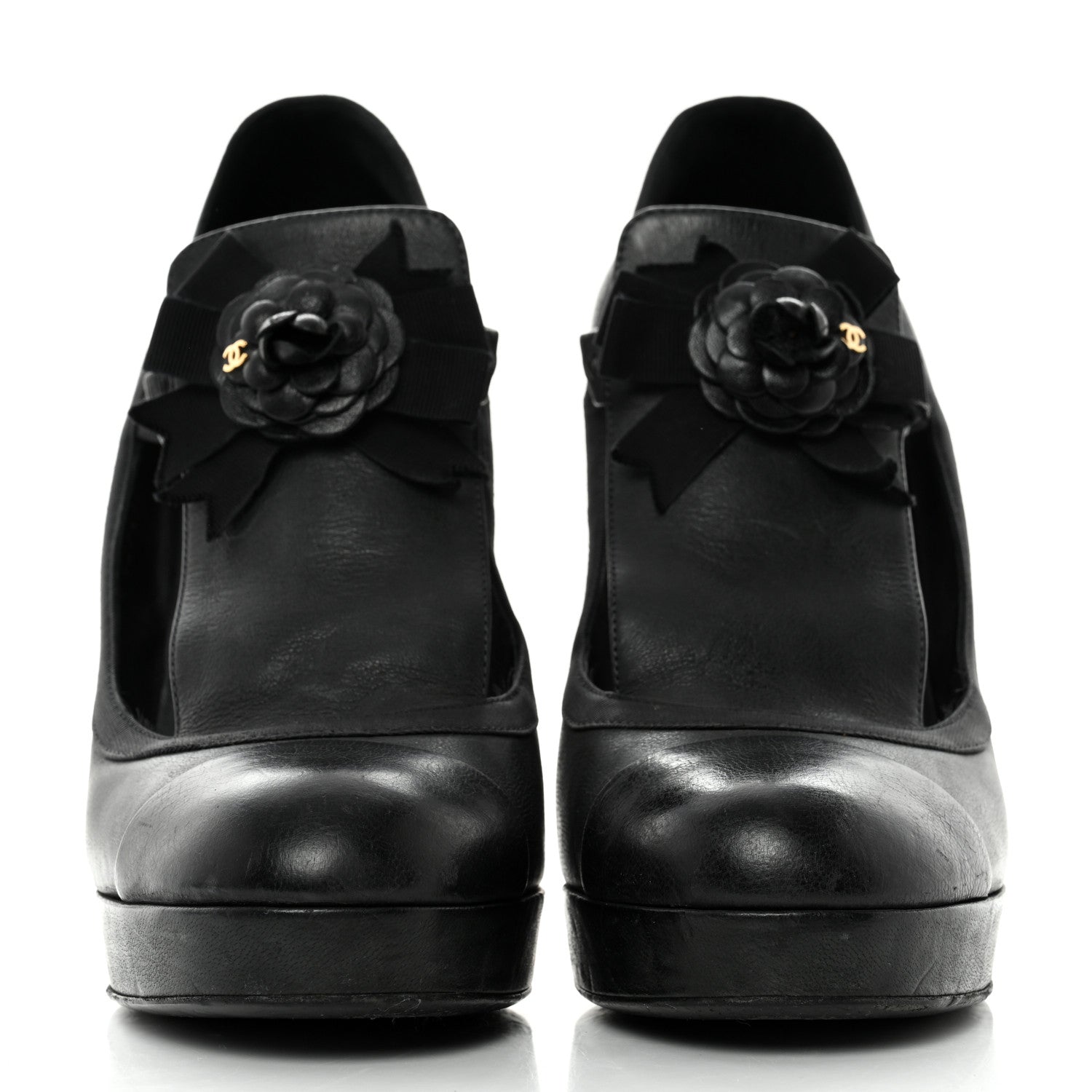 Chanel Lambskin Cap Toe Camellia CC Pumps 41 Black 2 of 11