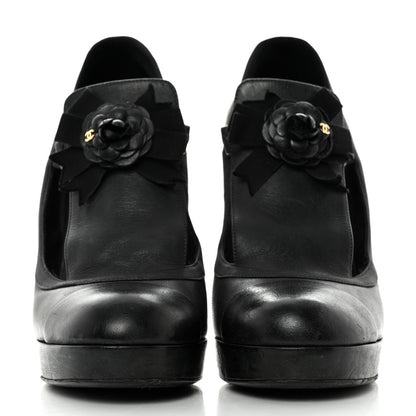 Chanel Lambskin Cap Toe Camellia CC Pumps 41 Black 2 of 11