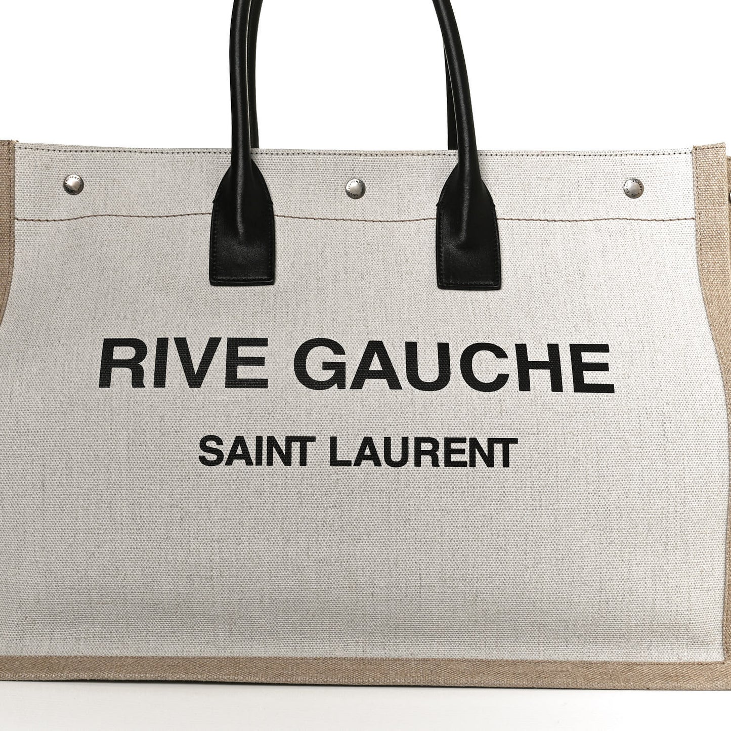 Linen Calfskin Rive Gauche Tote Optic White