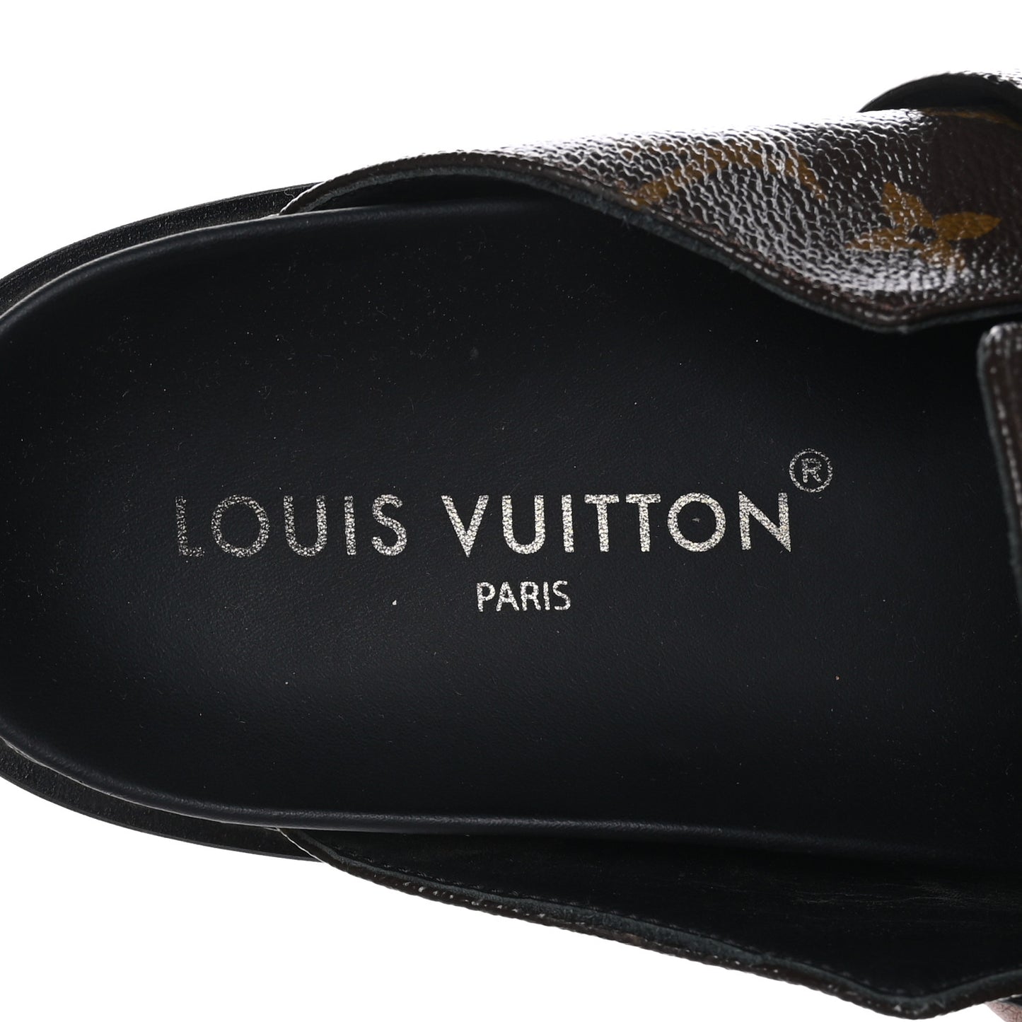 Patent Monogram Cosy Flat Comfort Clog Mules 38.5 Cacao Brown