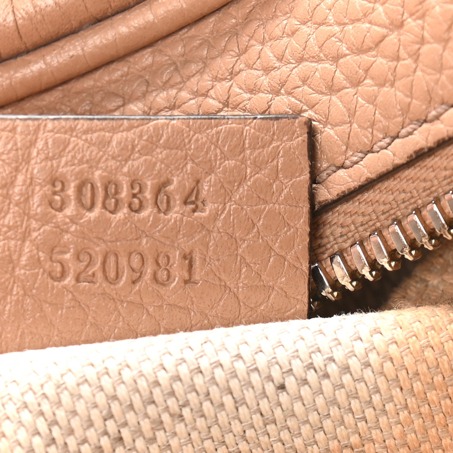 Pebbled Calfskin Small Soho Disco Bag Camelia