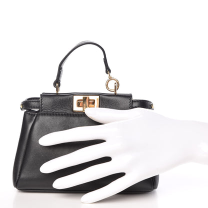 Fendi Nappa Micro Peekaboo Iconic Satchel Black 2 of 10