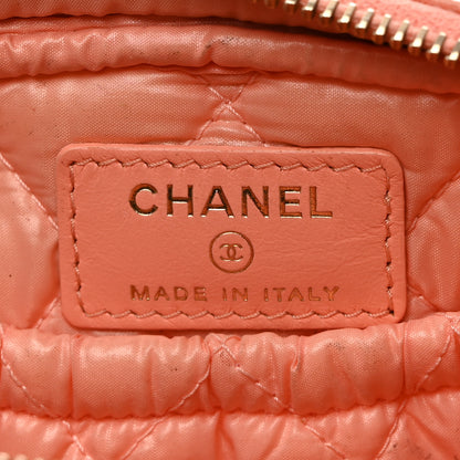 Chanel Caviar Quilted Small Curvy Pouch Cosmetic Case Light Orange 6 of 8