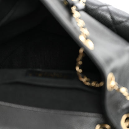 Chanel Shiny Caviar Quilted Small Duma Pockets Drawstring Backpack Black 4 of 9