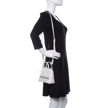 Balenciaga Grained Calfskin XXS Ville Top Handle Bag White Black 2 of 8