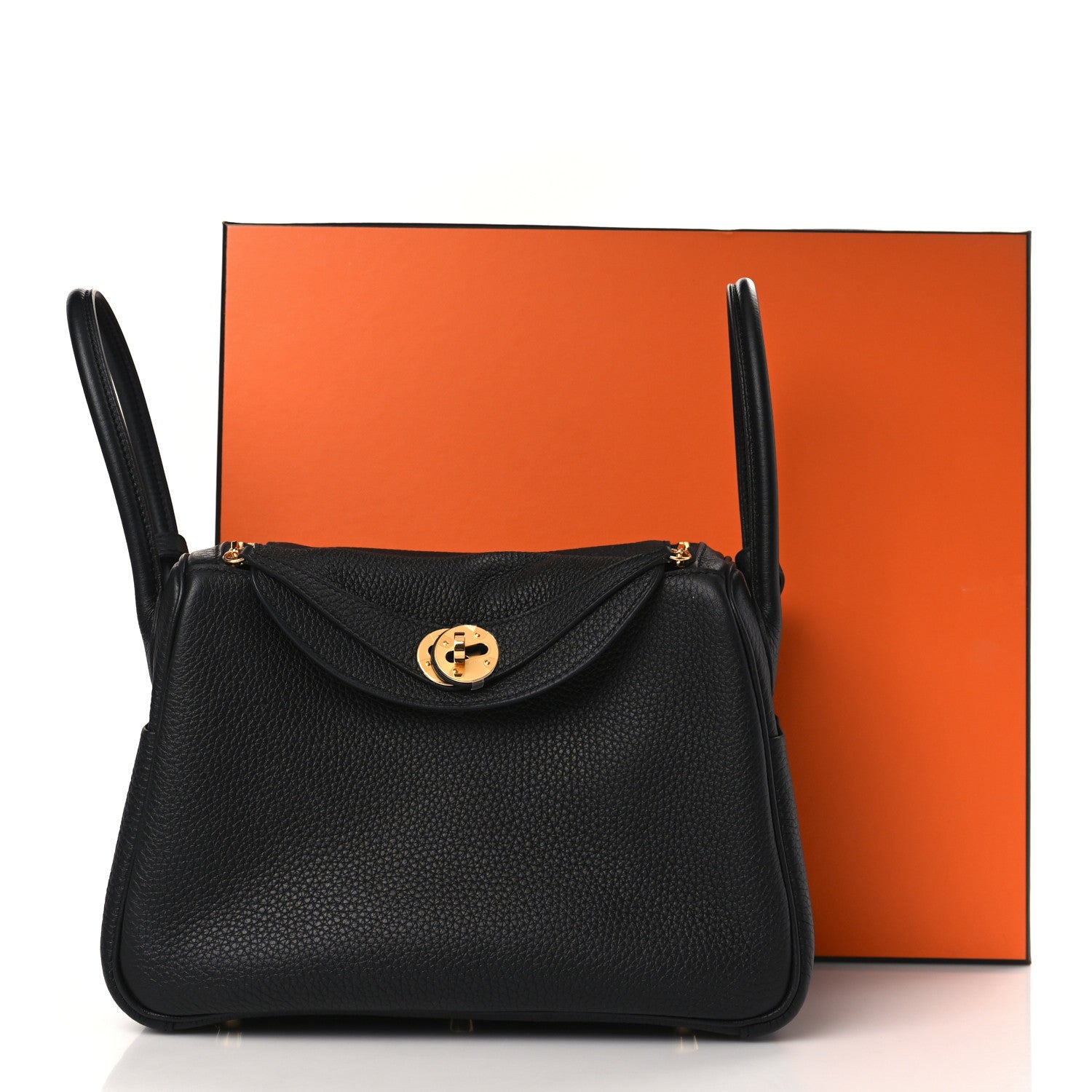Hermes Taurillon Clemence Lindy 26 Black 10 of 10
