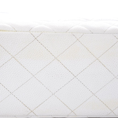 Chanel Caviar Quilted Maxi Single Flap White 17 of 17