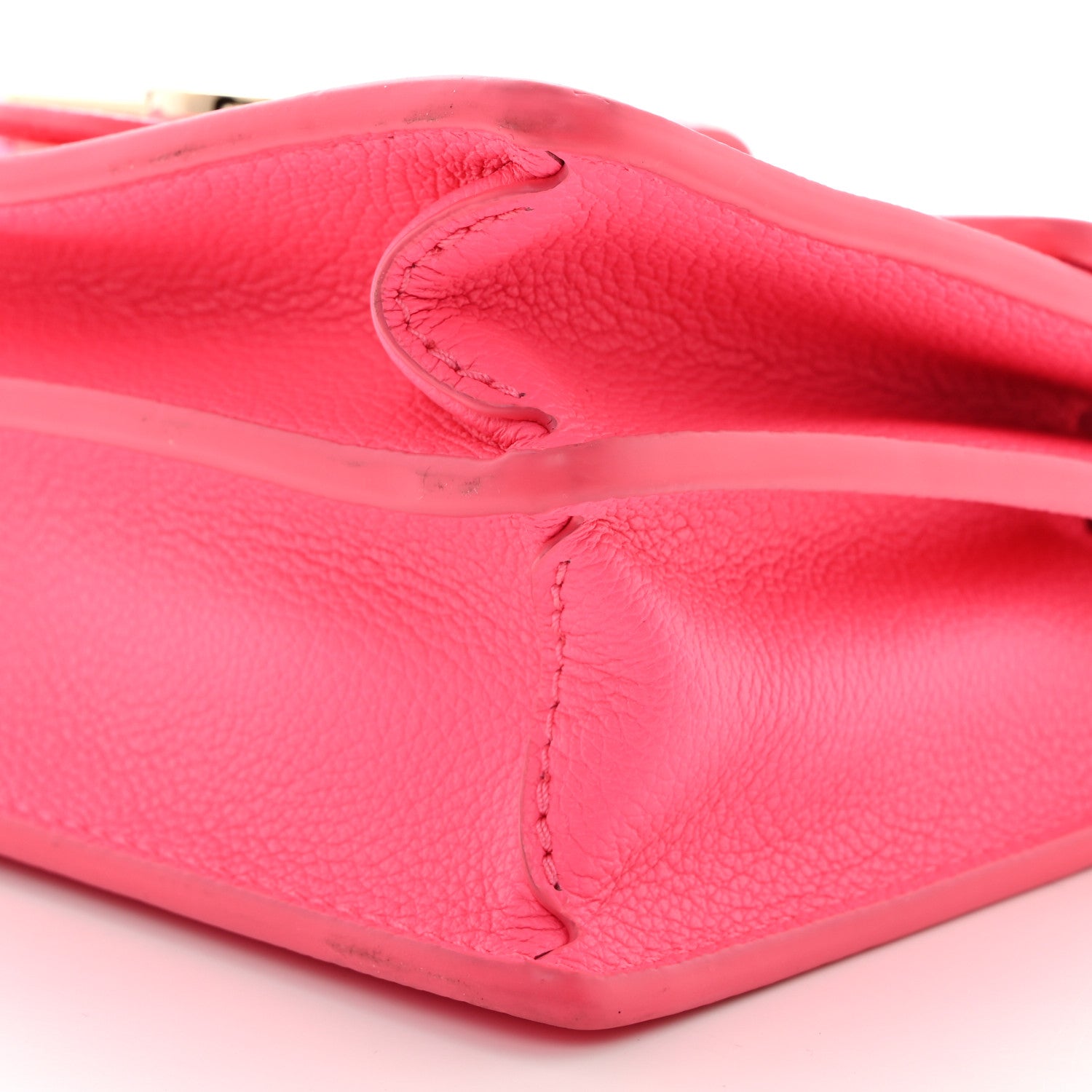 Louis Vuitton Grained Calfskin Tufted Monogram Mini Dauphine Fluo Pink 10 of 10