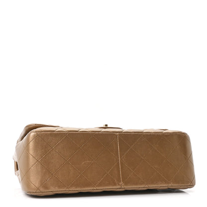 Chanel Metallic Lambskin Quilted Jumbo Double Flap Khaki 3 of 9