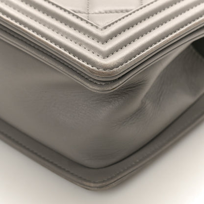 Chanel Lambskin Quilted Small Boy Flap Grey 10 of 12