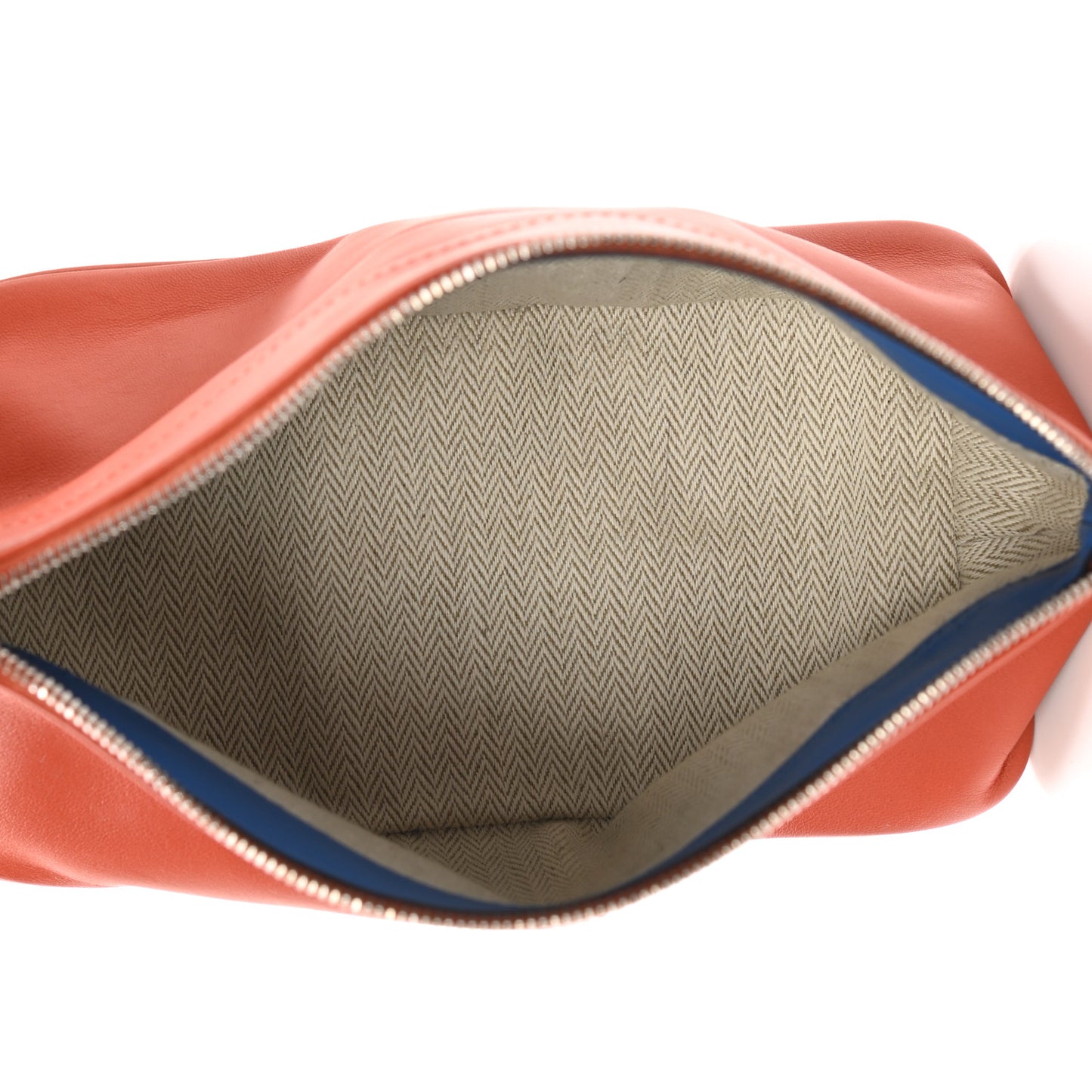 Lambskin Swift Tohubohu Pouch MM Cornaline Bleu Zellige