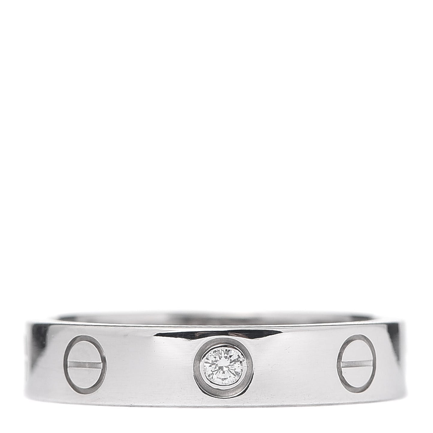 18K White Gold Diamond 4mm LOVE Wedding Band Ring 51 5.75