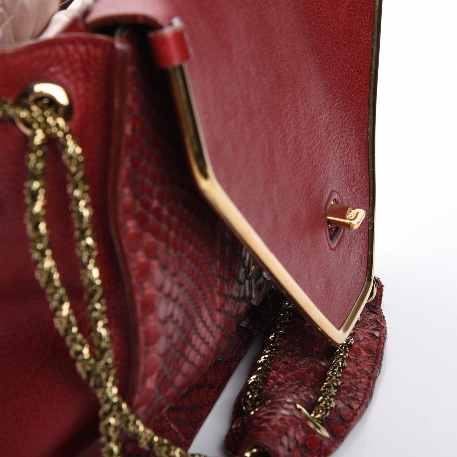 Chloe Python Sally Flap Bag Red 14 of 14