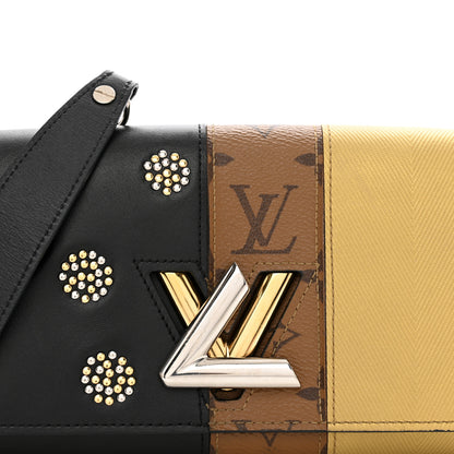 Louis Vuitton Calfskin Reverse Monogram Studded Night Lights Twist Chain Wallet 5 of 10