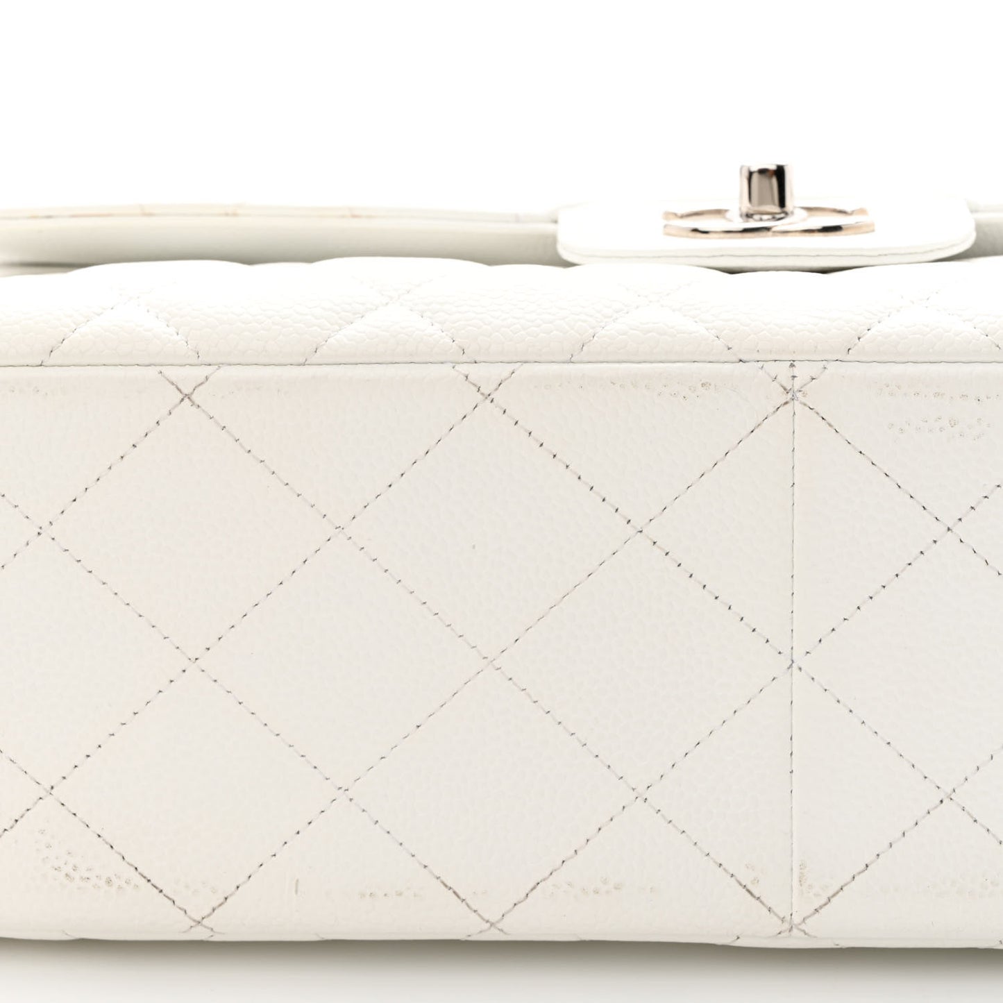 Caviar Quilted Jumbo Double Flap White