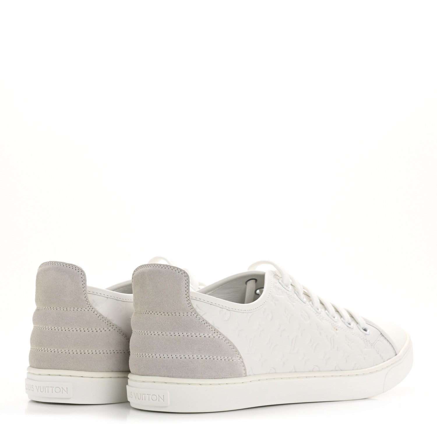Louis Vuitton Calfskin Suede Monogram Punchy Sneaker 38 White 5 of 8