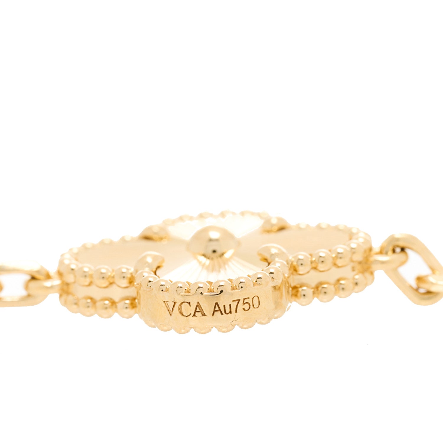 Van Cleef & Arpels 18K Yellow Gold 5 Motifs Guilloche Vintage Alhambra Bracelet 3 of 4