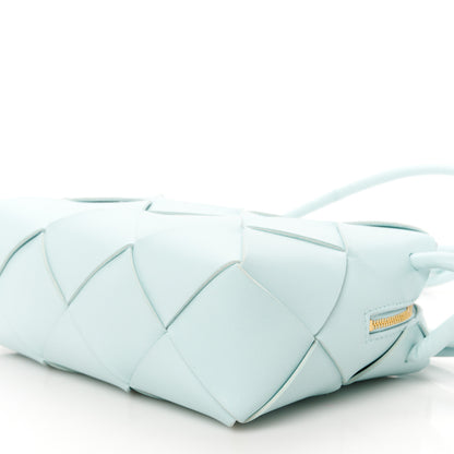 Bottega Veneta Lambskin Maxi Intrecciato Small Cassette Camera Bag Teal Washed 16 of 17