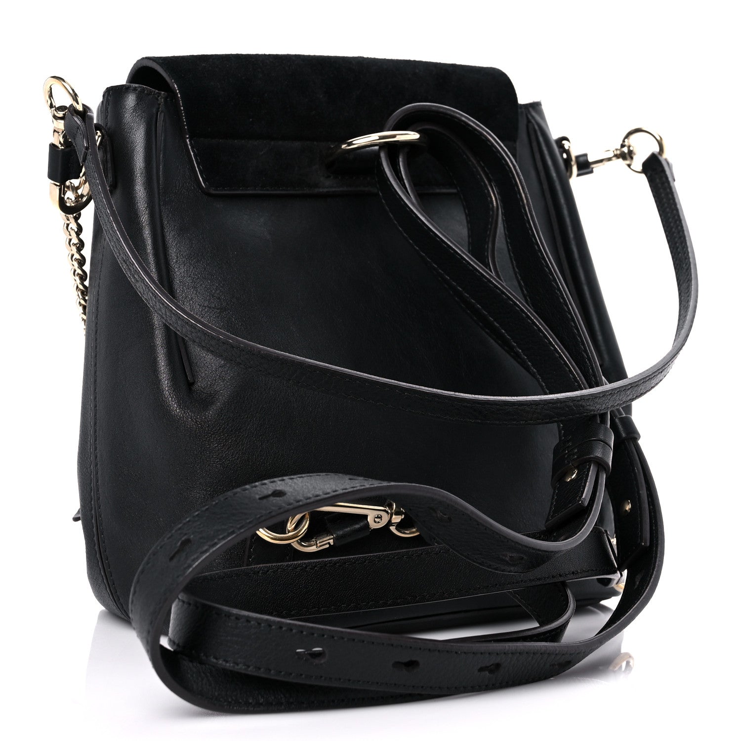 Chloe Suede Calfskin Small Faye Backpack Black 3 of 16
