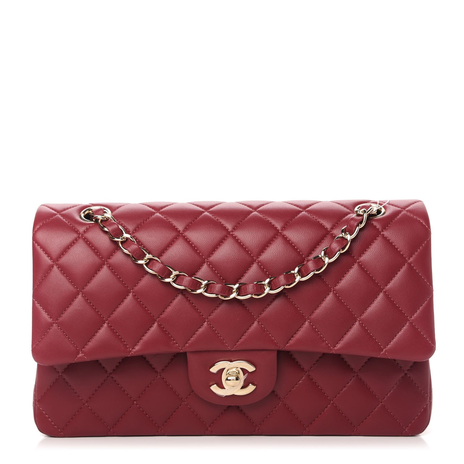 Chanel Lambskin Quilted Medium Double Flap Burgundy 1 of 11