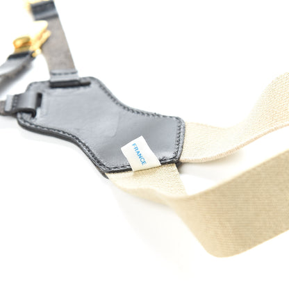 Chanel Elastic Logo Suspenders Beige Black 4 of 4