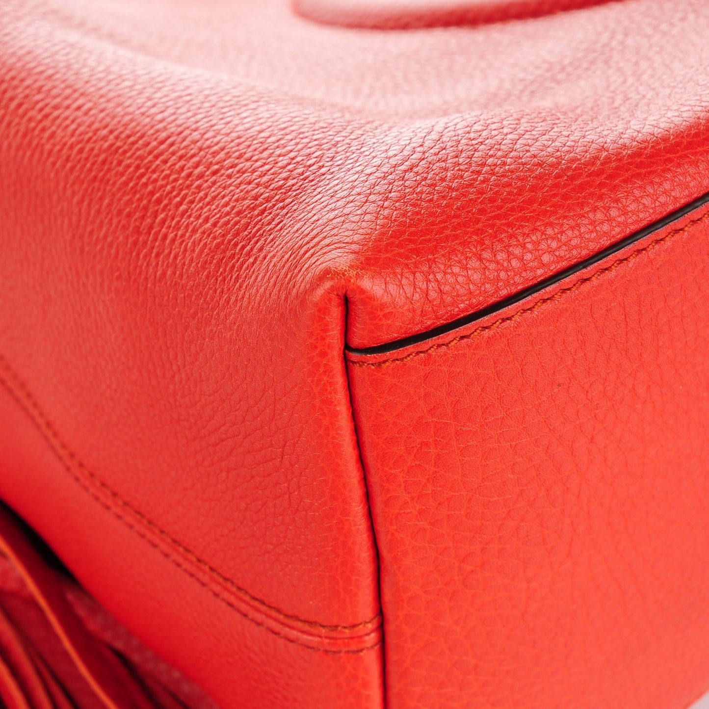 Pebbled Calfskin Medium Soho Chain Shoulder Bag Sun Orange