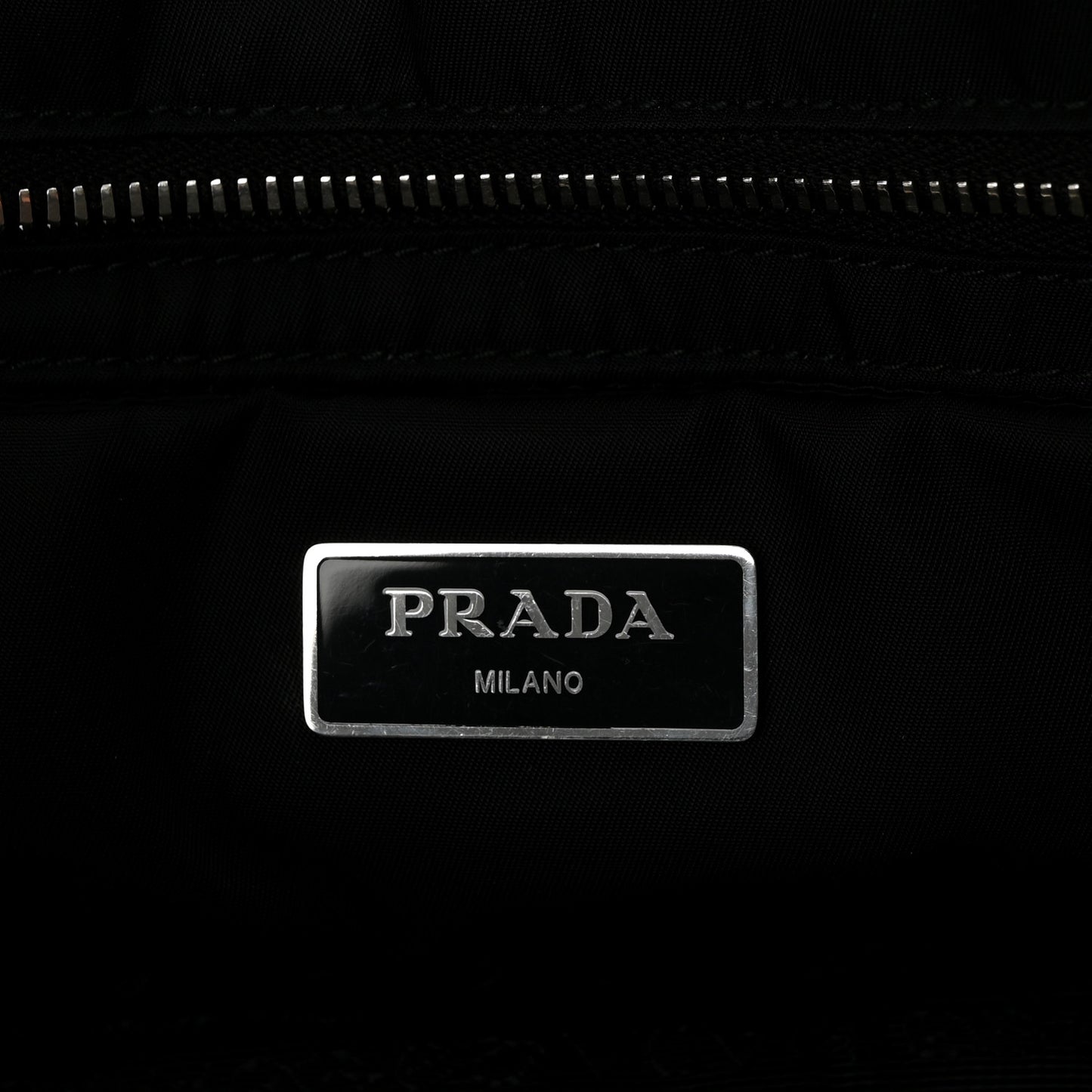 Re-Nylon Nappa Triangle Quilted Padded Small Double Handled Zip Tote Black