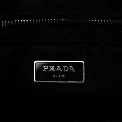 Prada Re-Nylon Nappa Triangle Quilted Padded Small Double Handled Zip Tote Black 6 of 10