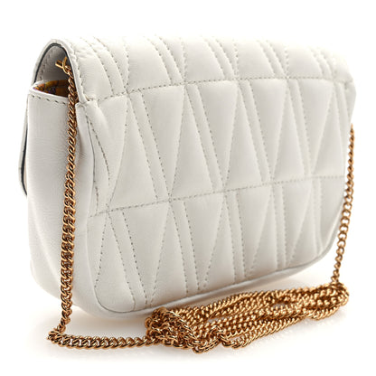 Versace Nappa Quilted Virtus Evening Bag White 3 of 9