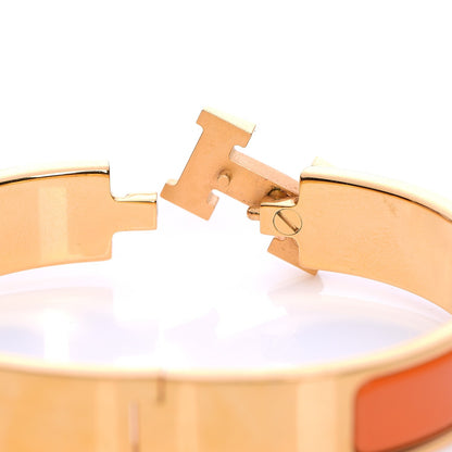 Hermes Enamel Narrow Clic Clac H Bracelet PM Orange 4 of 5
