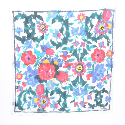 Chanel Cotton Camellia Square Scarf Multicolor 3 of 7
