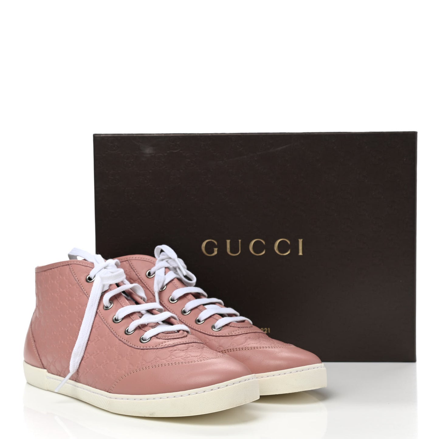 Microguccissima Womens High Top Sneakers 37.5 Soft Pink