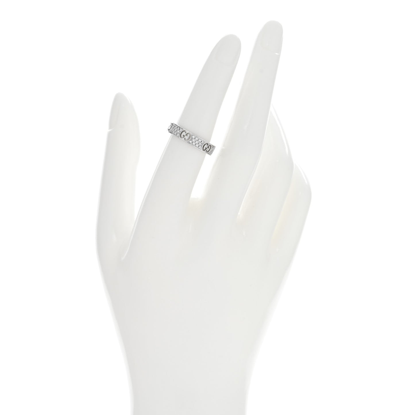 18K White Gold Diamond Icon Stardust Band Ring 53 6.5