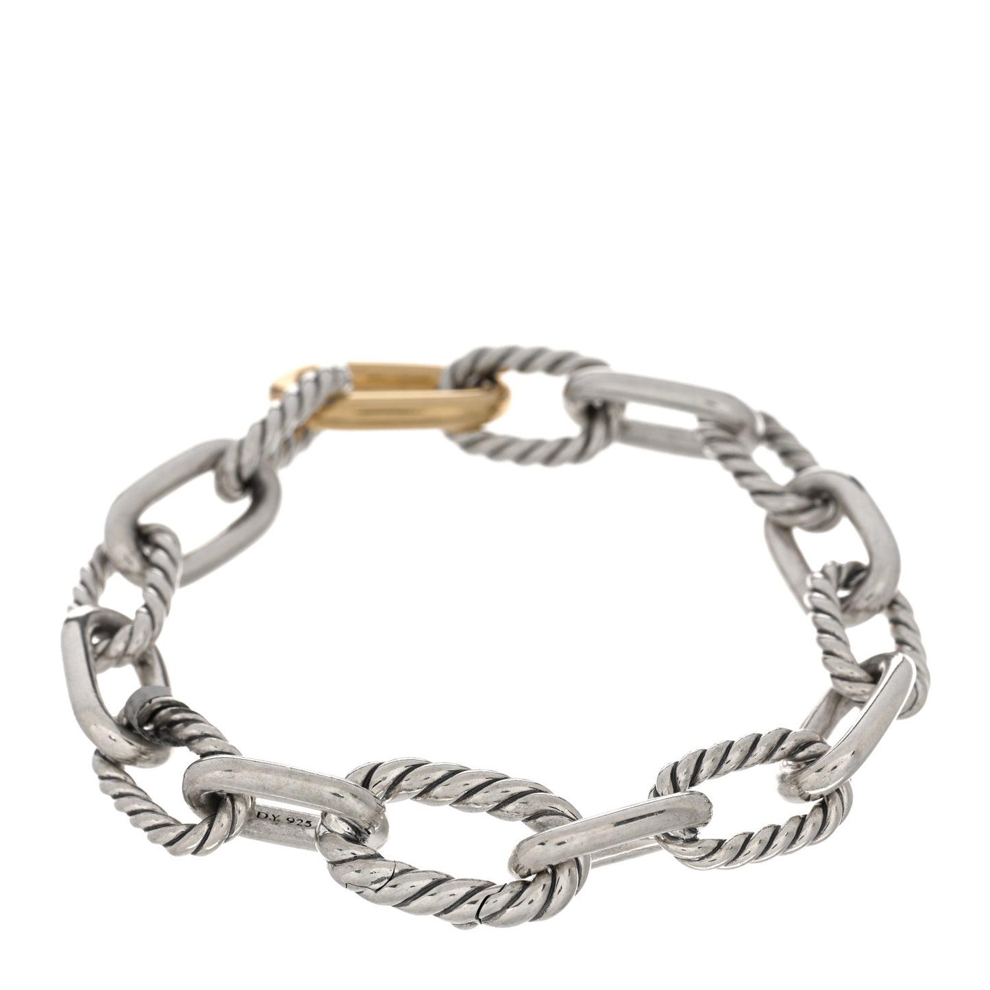 Sterling Silver 18K Yellow Gold 8.5mm Madison Chain Bracelet