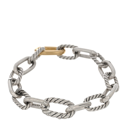 David Yurman Sterling Silver 18K Yellow Gold 8.5mm Madison Chain Bracelet 2 of 3