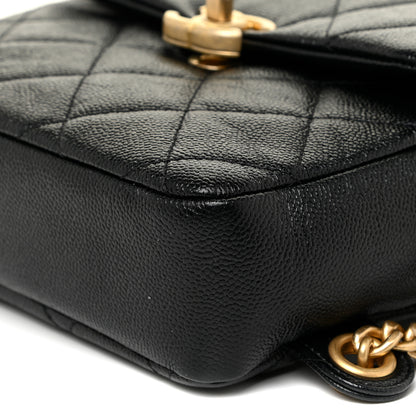 Chanel Shiny Caviar Quilted Chain Melody Backpack Black 10 of 13