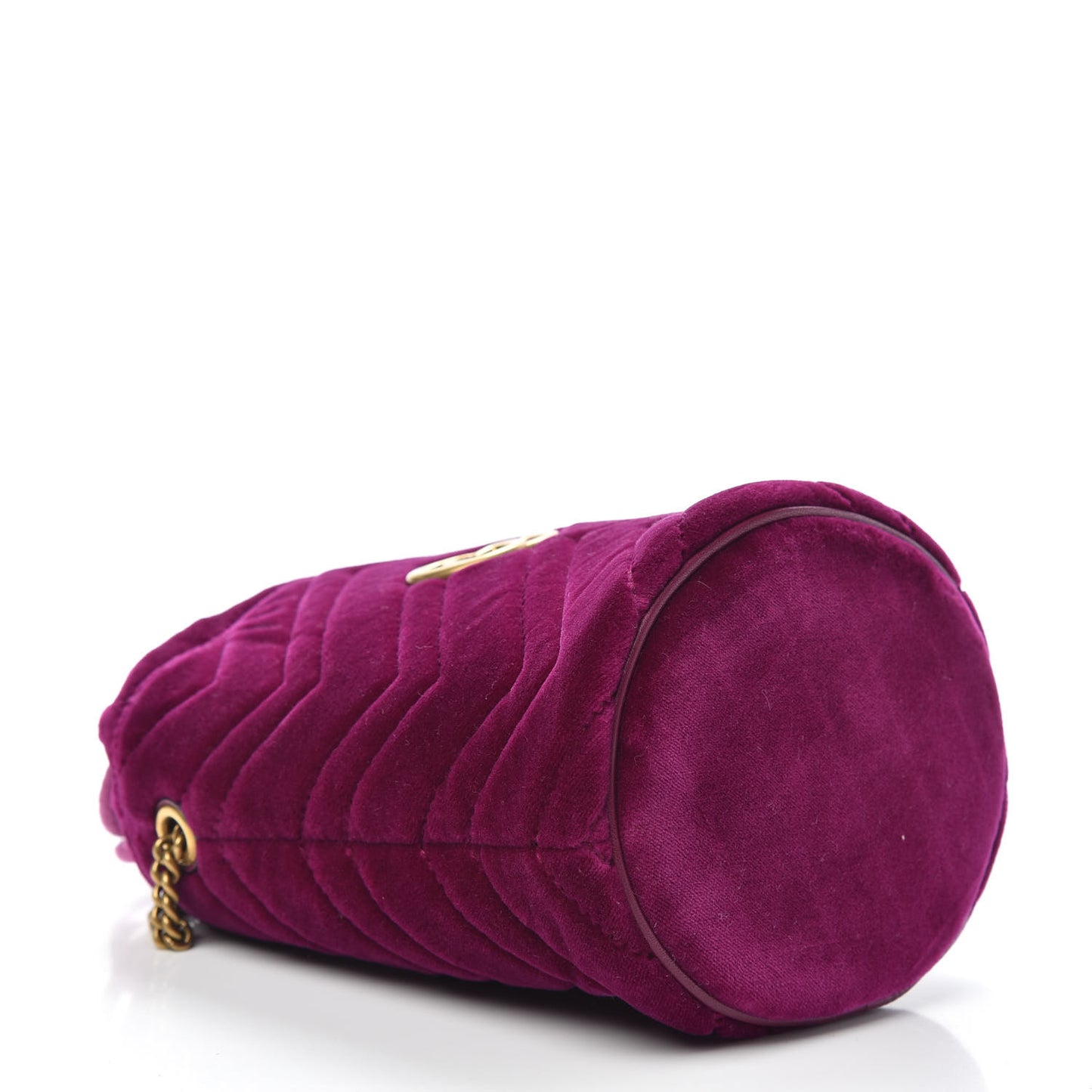 Velvet Matelasse Mini GG Marmont 2.0 Bucket Bag Fuchsia Violet Cyclamen