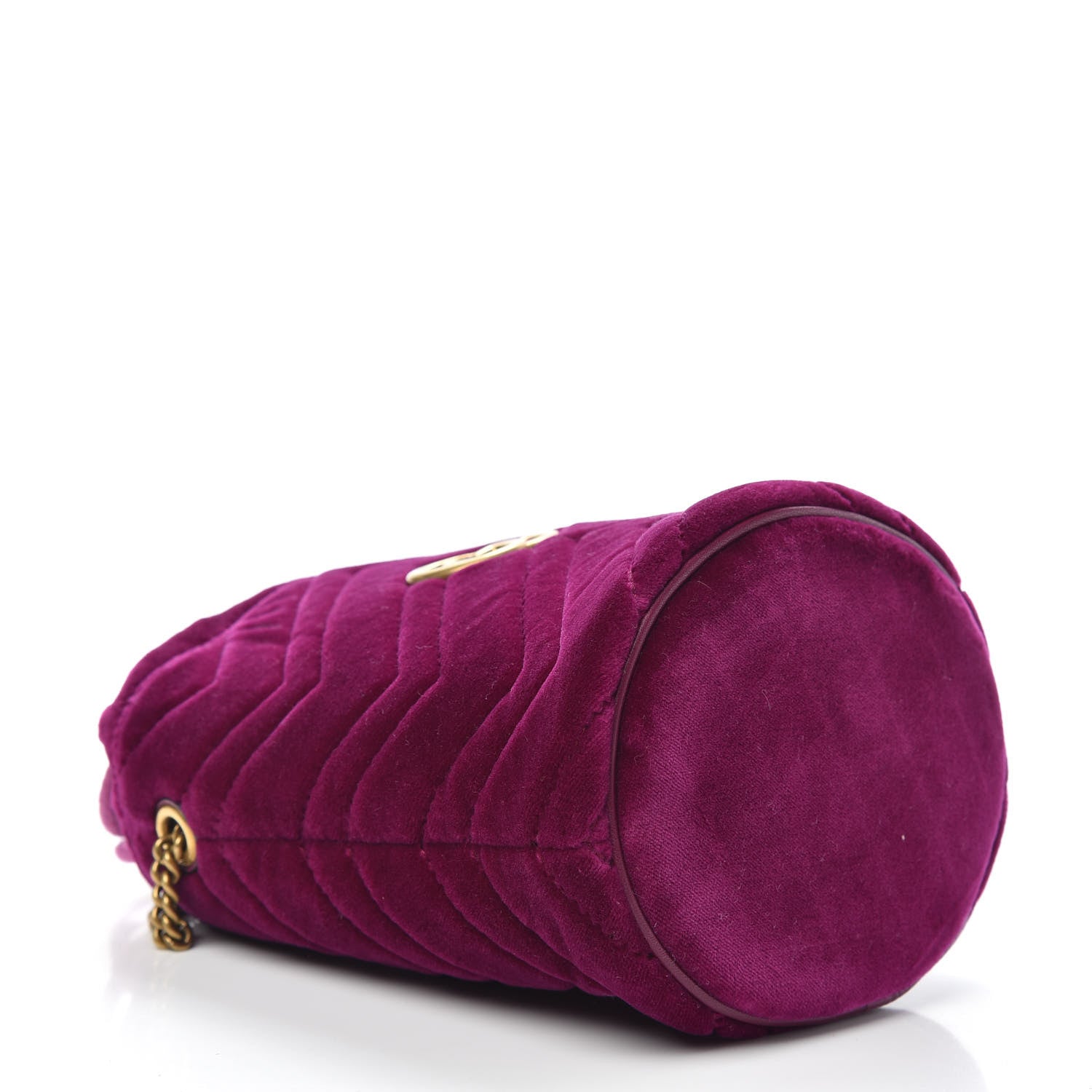 Gucci Velvet Matelasse Mini GG Marmont 2.0 Bucket Bag Fuchsia Violet Cyclamen 4 of 9