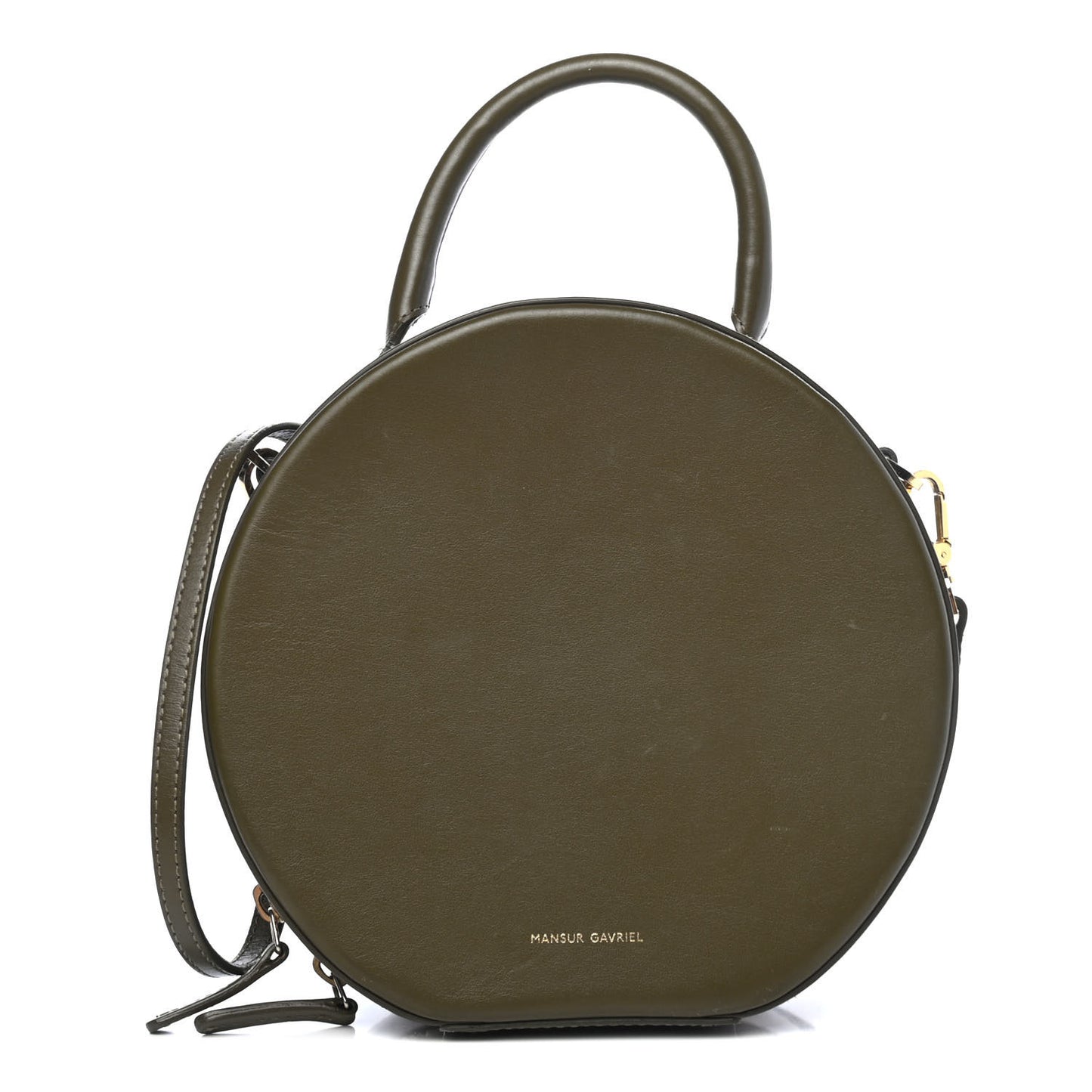 Calfskin Circle Crossbody Bag Olive