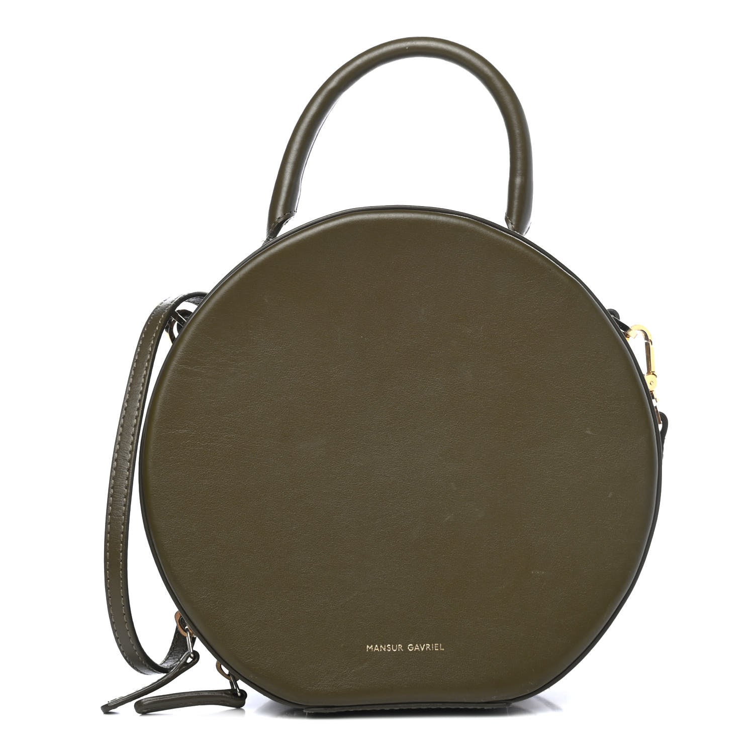 Mansur Gavriel Calfskin Circle Crossbody Bag Olive 1 of 5
