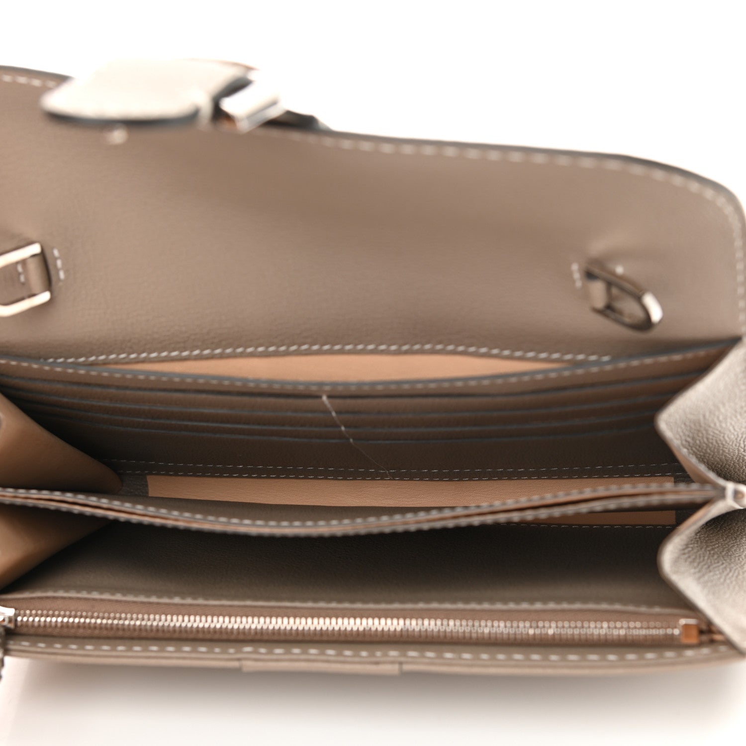 Delvaux Rodeo Calfskin Surpique Brillant Wallet on Chain Tourterelle 5 of 11
