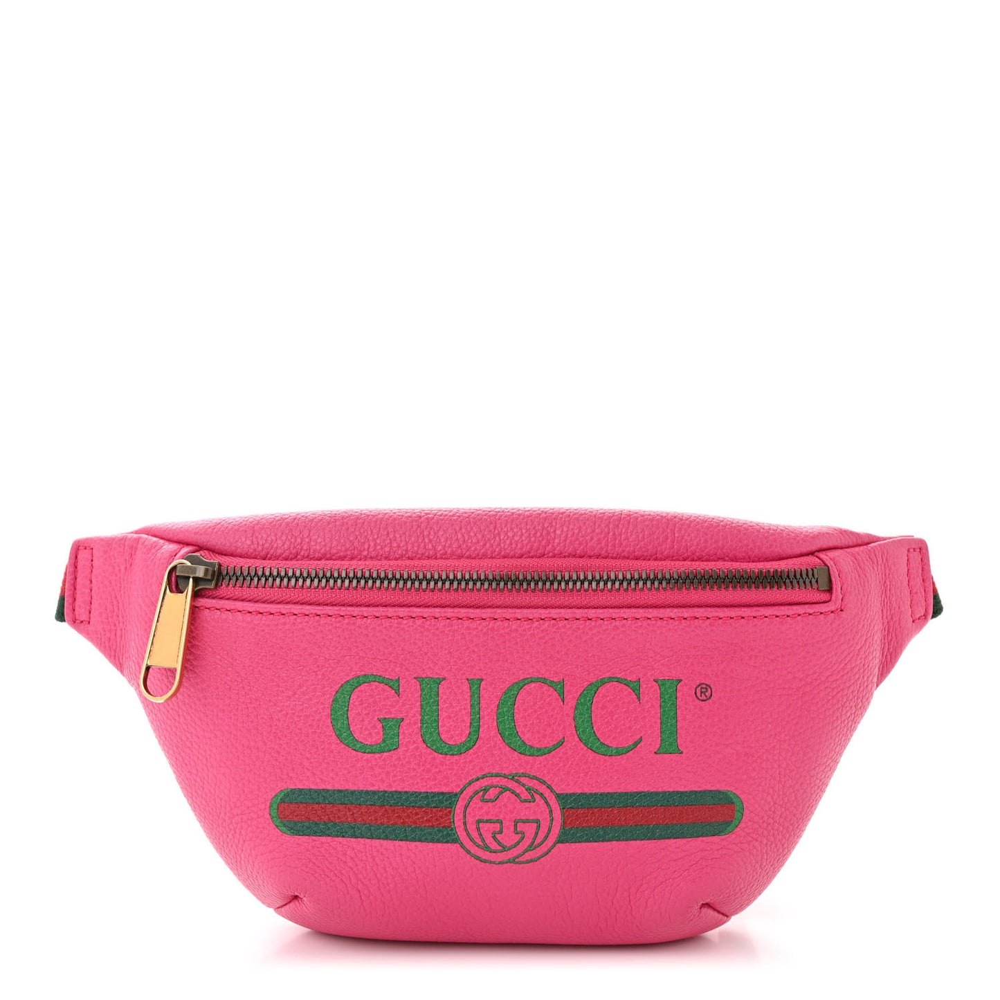 Grained Calfskin Small Logo Belt Bag Box Pink Green