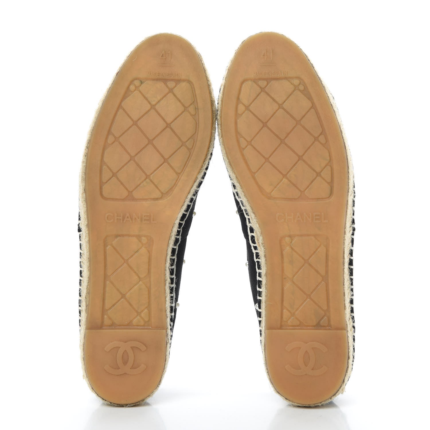 Chanel Suede Pearl CC Espadrilles 41 Black 5 of 10