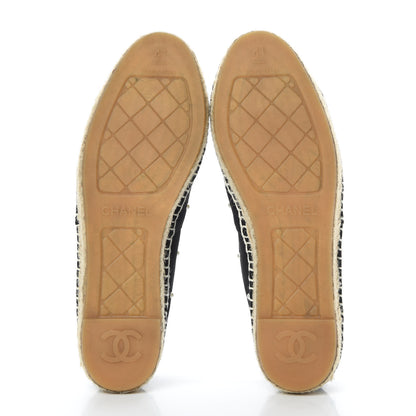 Chanel Suede Pearl CC Espadrilles 41 Black 5 of 10