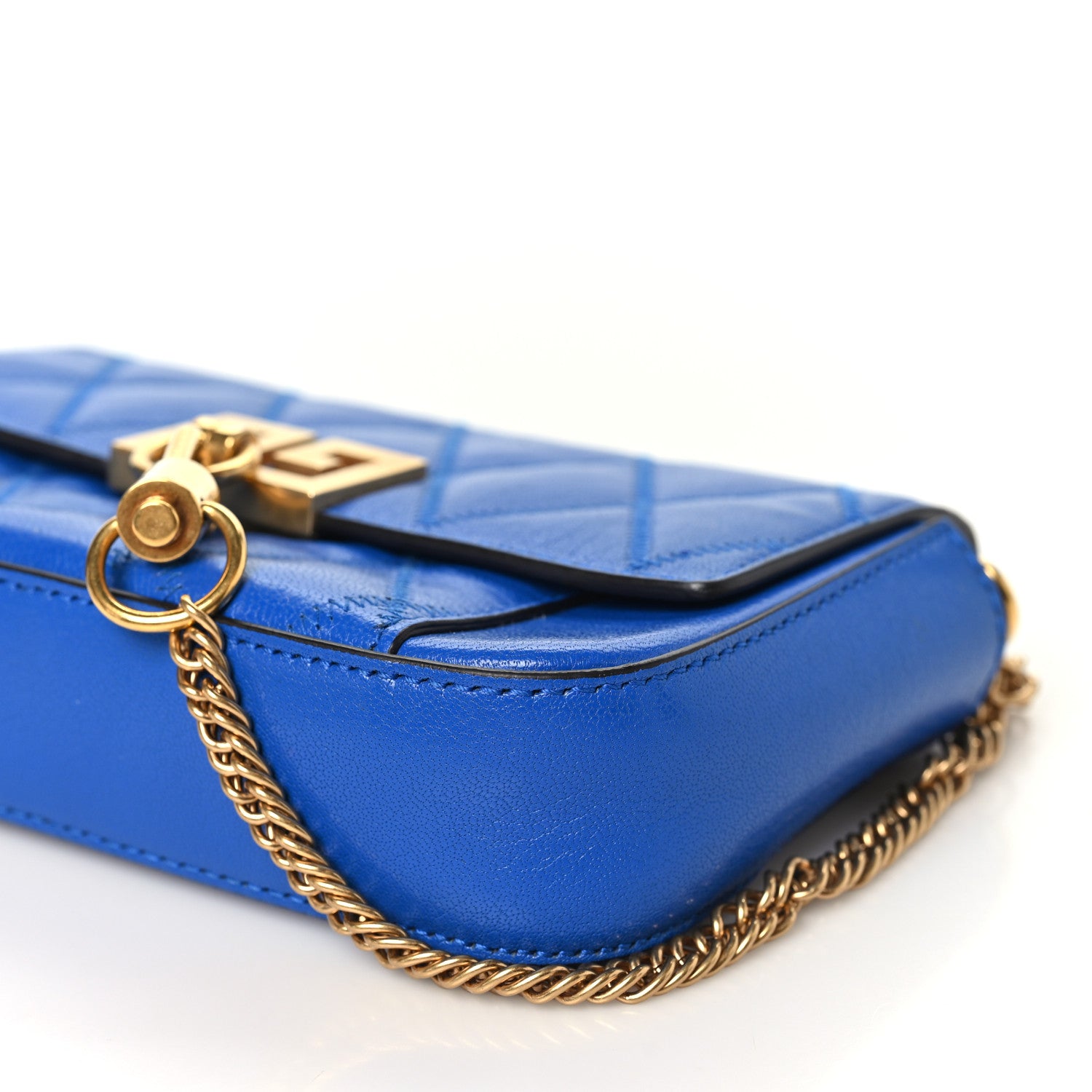 Givenchy Goatskin Quilted GV3 Mini Pocket Convertible Bag Blue 8 of 9