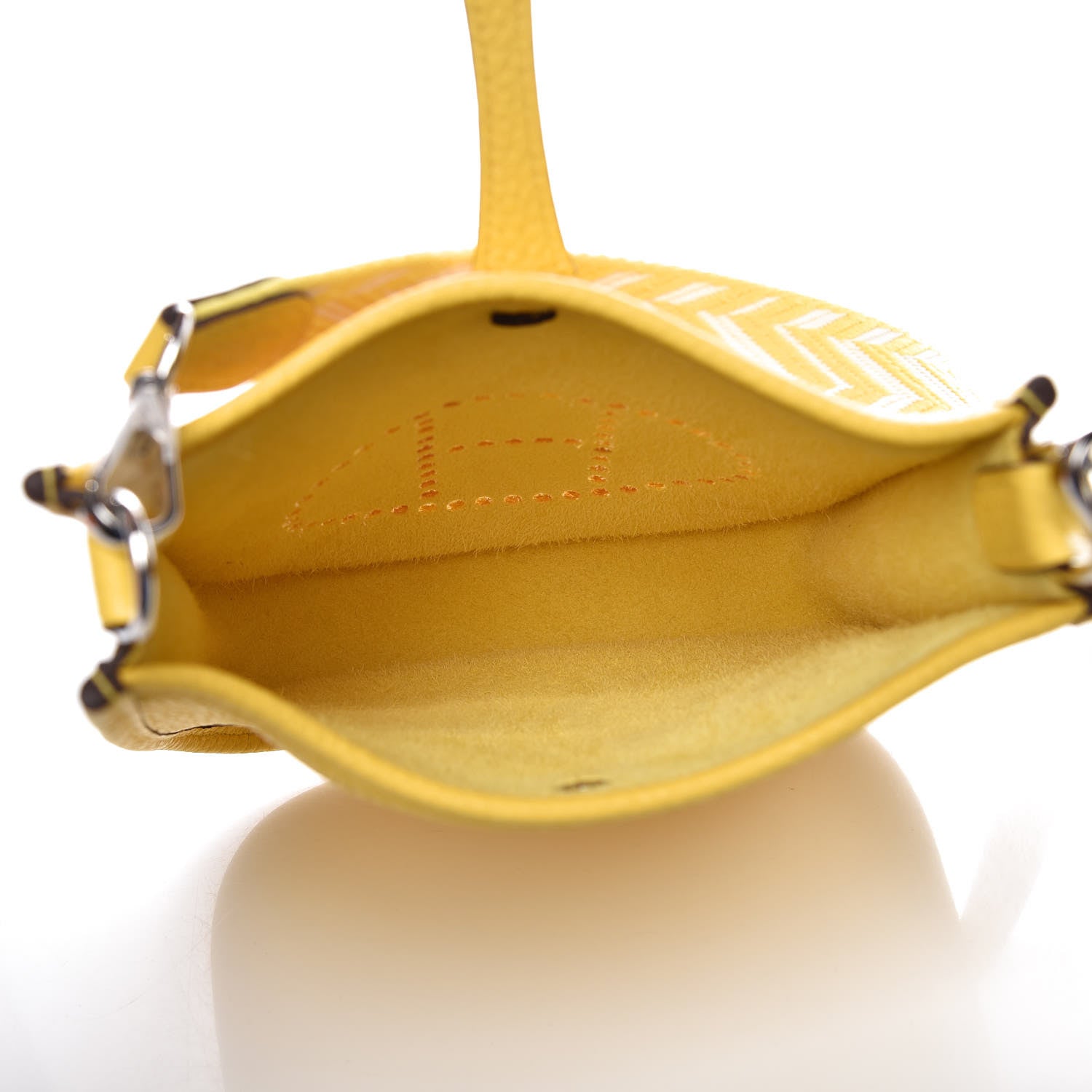 Hermes Taurillon Clemence Amazone Evelyne TPM Jaune Citron Blanc 5 of 10