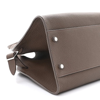 The Row Matte Grained Calfskin Margaux Shoulder 12 Dark Olive 8 of 9