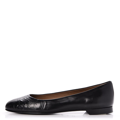 Hermes Glossy Calfskin Neuilly Ballerina Flats 38.5 Black 1 of 9