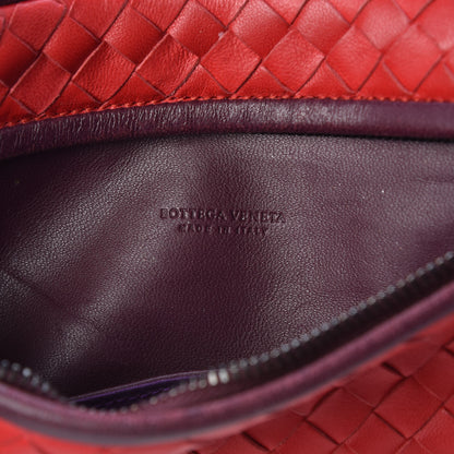 Bottega Veneta Nappa Intrecciato Zip Clutch Fraise Aubergine 6 of 6