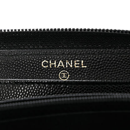 Chanel Caviar Quilted Boy Long Zip Around Wallet Black 6 of 9